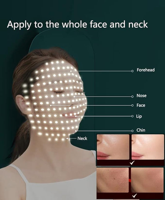 Máscara Facial LED Rejuvenecedora Terapia de Luz 7 Colores Para Cuidado Facial