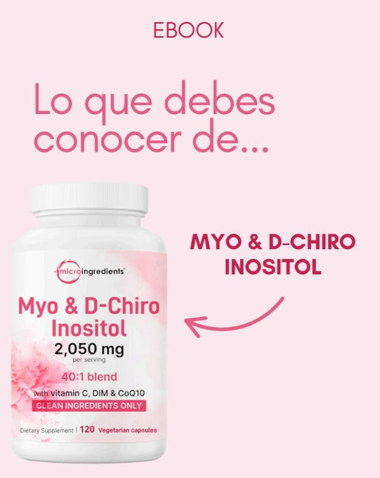 Myo & D-Chiro Inositol 2050mg 120 Cápsulas Con CoQ10 DIM y Vitamina C