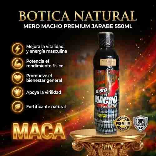 mero macho premium jarabe 550ml boticaDe un producto de uso práctico y fácil de dosificar. Presentación: Frasco de 550 m