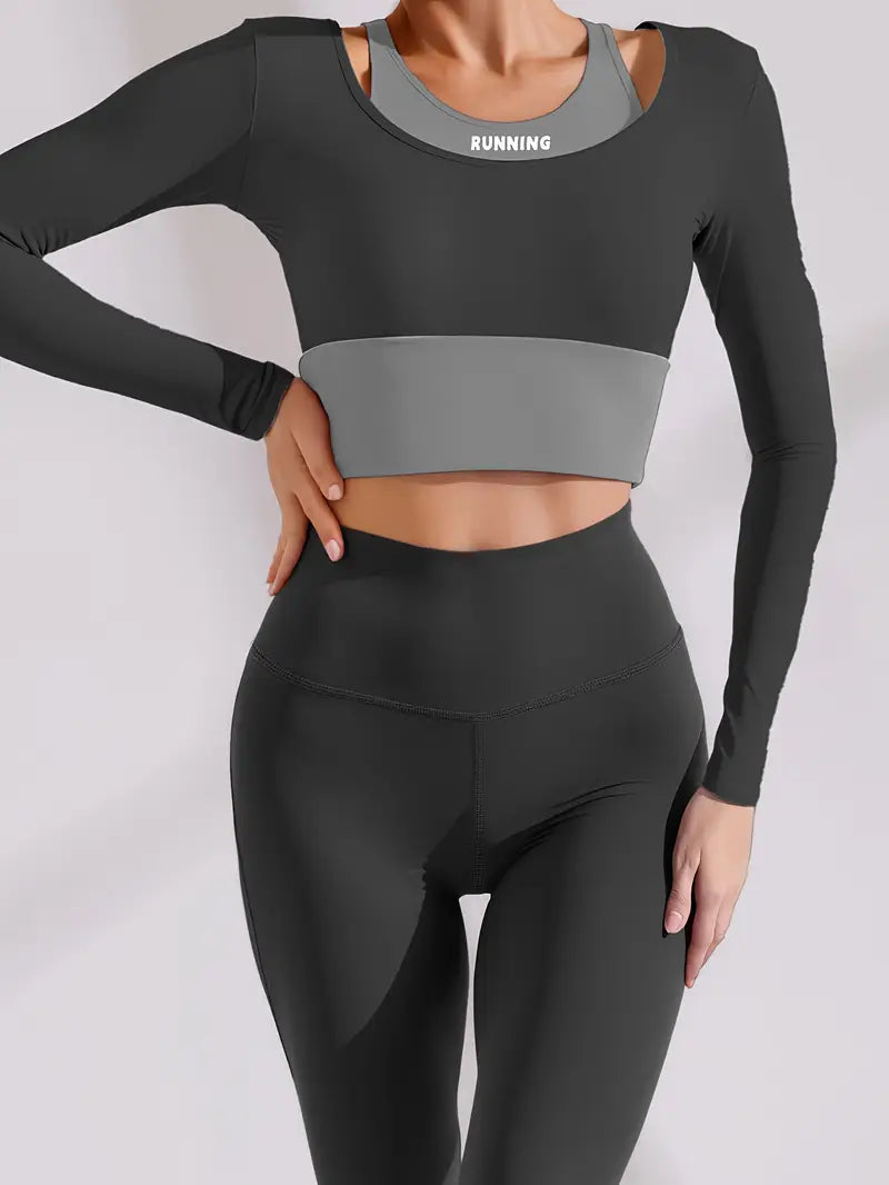 Set Deportivo Mujer 2 Piezas Licra Fitness Gym Yoga Running Conjunto Deportivo