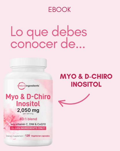Myo & D-Chiro Inositol 2050mg 120 Cápsulas Con CoQ10 DIM y Vitamina C