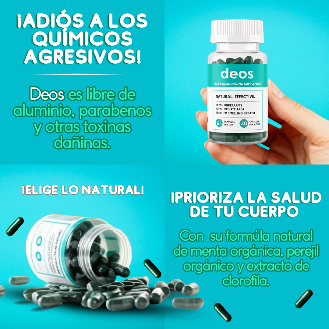 DEOS Cápsulas Desodorantes Naturales 30 Cápsulas Frescura Corporal Interna