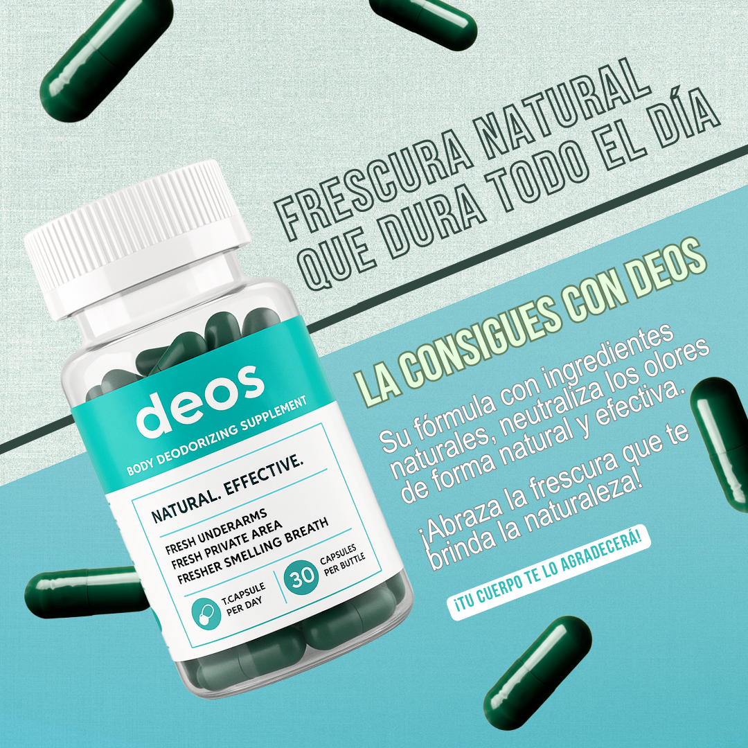 DEOS Cápsulas Desodorantes Naturales 30 Cápsulas Frescura Corporal Interna