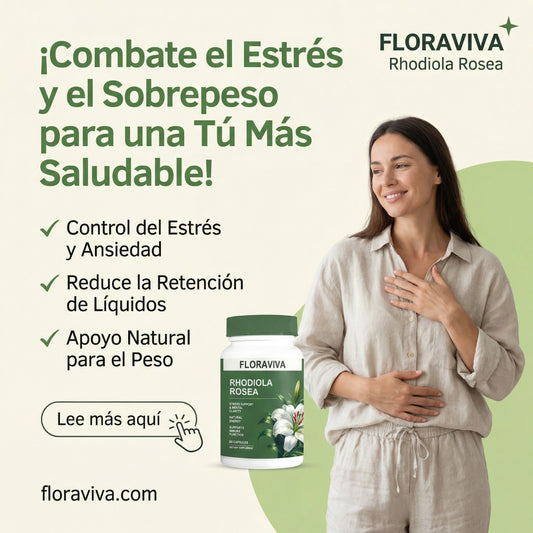 FloraViva Rhodiola Rosea 60 Cápsulas Suplemento Adaptógeno Natural Energía y Bienestar