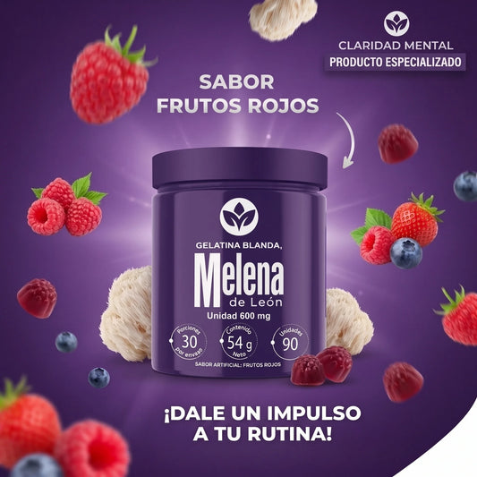 Melena de León Cápsulas Blandas Frutos Rojos Suplemento Natural Bienestar