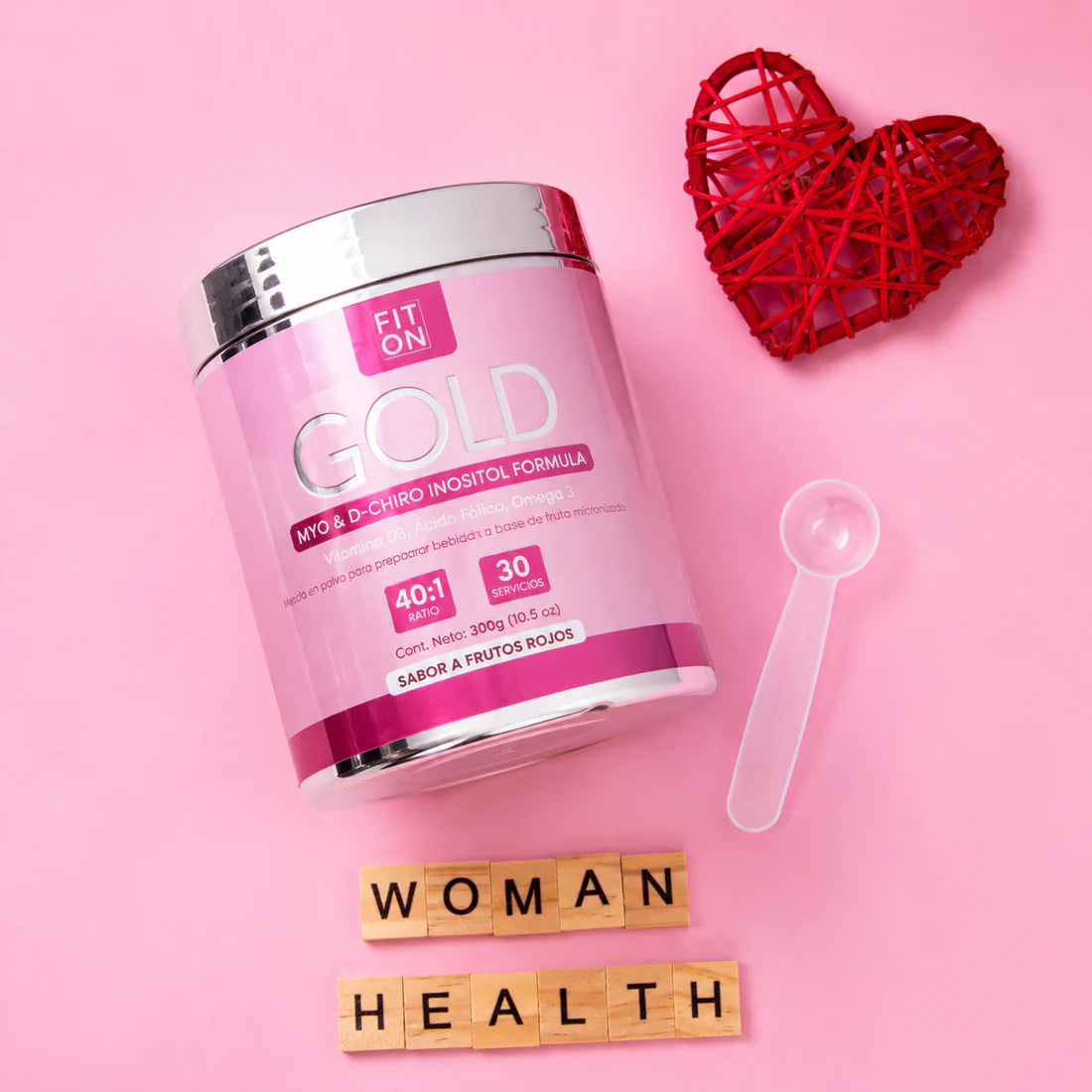 Gold Inositol Fit On 300g Myo Inositol Con Vitamina D3 Ácido Fólico Y Omega 3