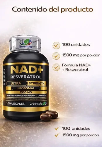 NAD+ RESVERATROL – Ultra Strength Liposomal 1500 mg
