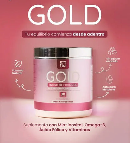 Gold Inositol Fit On 300g Myo Inositol Con Vitamina D3 Ácido Fólico Y Omega 3