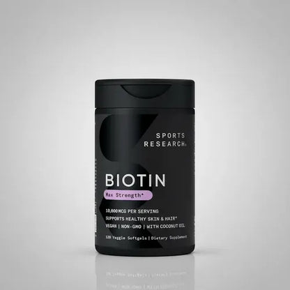 BIOTINABiotina 10000 Mcg Max Strength 120 Cápsulas Vegetales Para Cabello Piel y Uñas