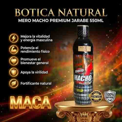 mero macho premium jarabe 550ml boticaDe un producto de uso práctico y fácil de dosificar.  Presentación: Frasco de 550 m