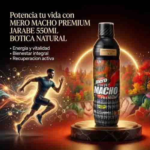 mero macho premium jarabe 550ml boticaDe un producto de uso práctico y fácil de dosificar.  Presentación: Frasco de 550 m